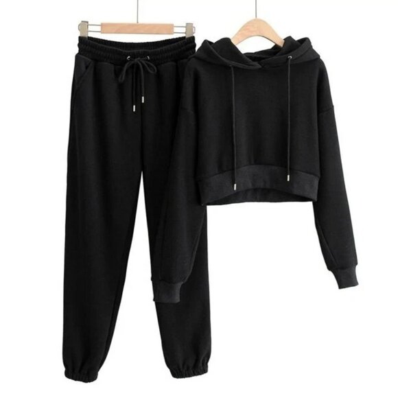 Fleece Tracksuit Sweatsuit Hoodie Sports Suit Tops Sweatpants Pants Set - Picture 3 of 12